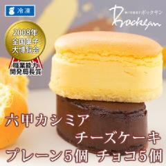 六甲カシミアチーズケーキ　プレーン5個+チョコ5個入り